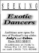 Jody's and Club Cabos hiring - 503-721-8598