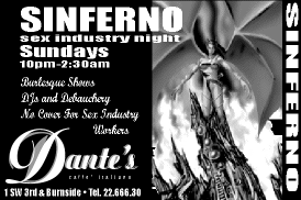 Dante's Sinferno - Sundays - Dante's - 3rd & Burnside - PDX