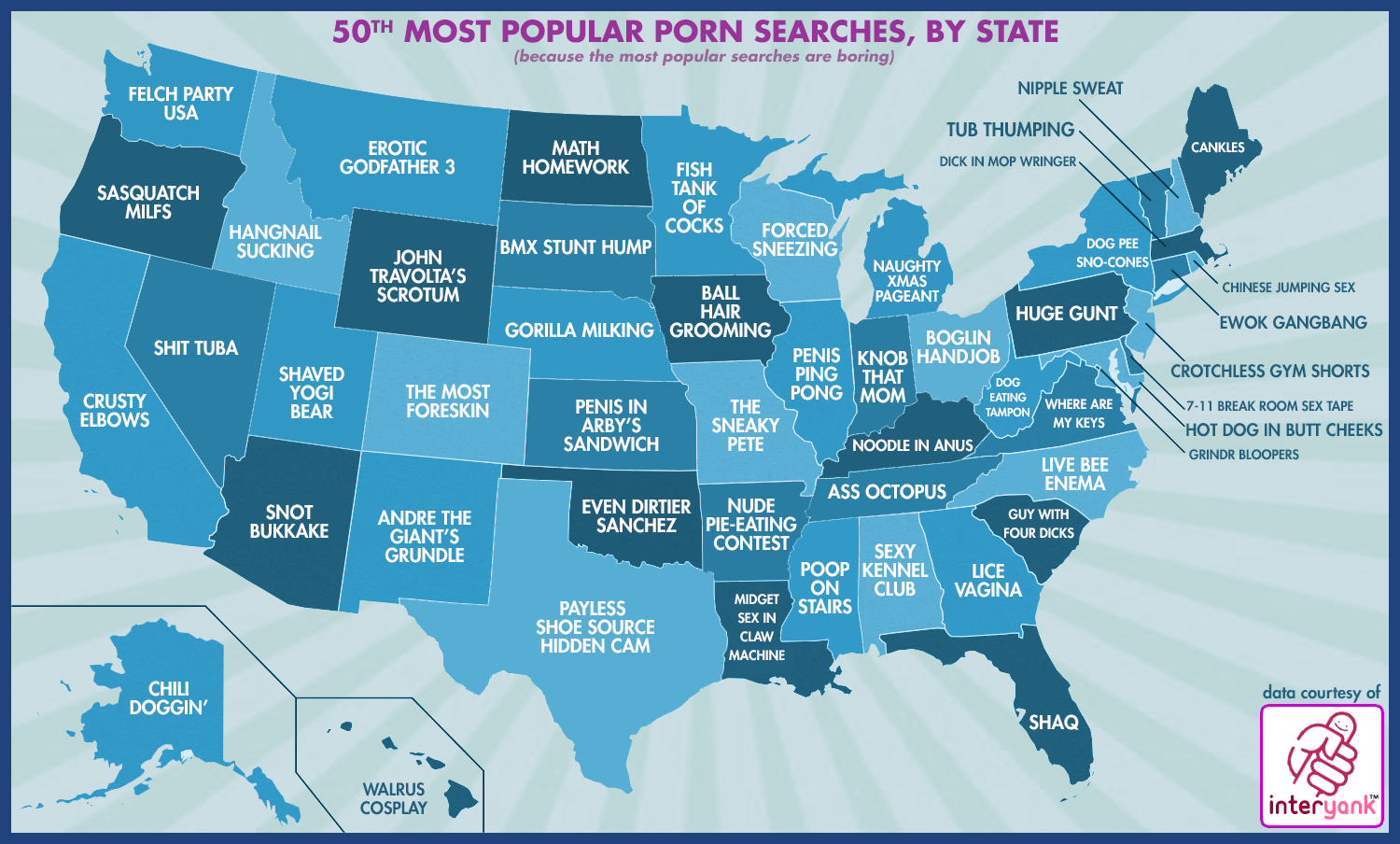 50th Most Popular Porn Searches by State