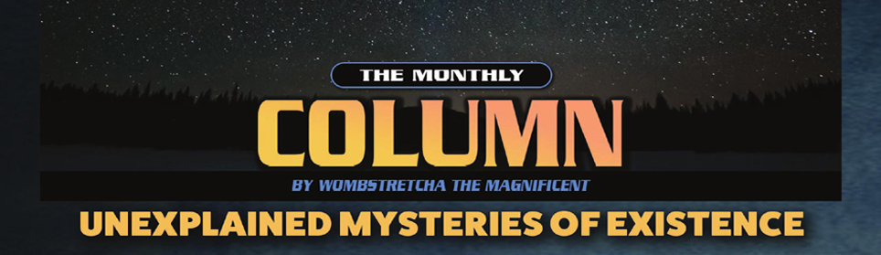 The Monthly Column: Unexplained Mysteries of Existence 
